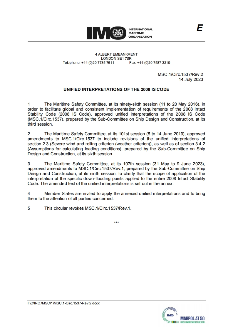 MSC.1-Circ.1537-Rev.2-UnifiedInterpretationsOfThe2008ISCode