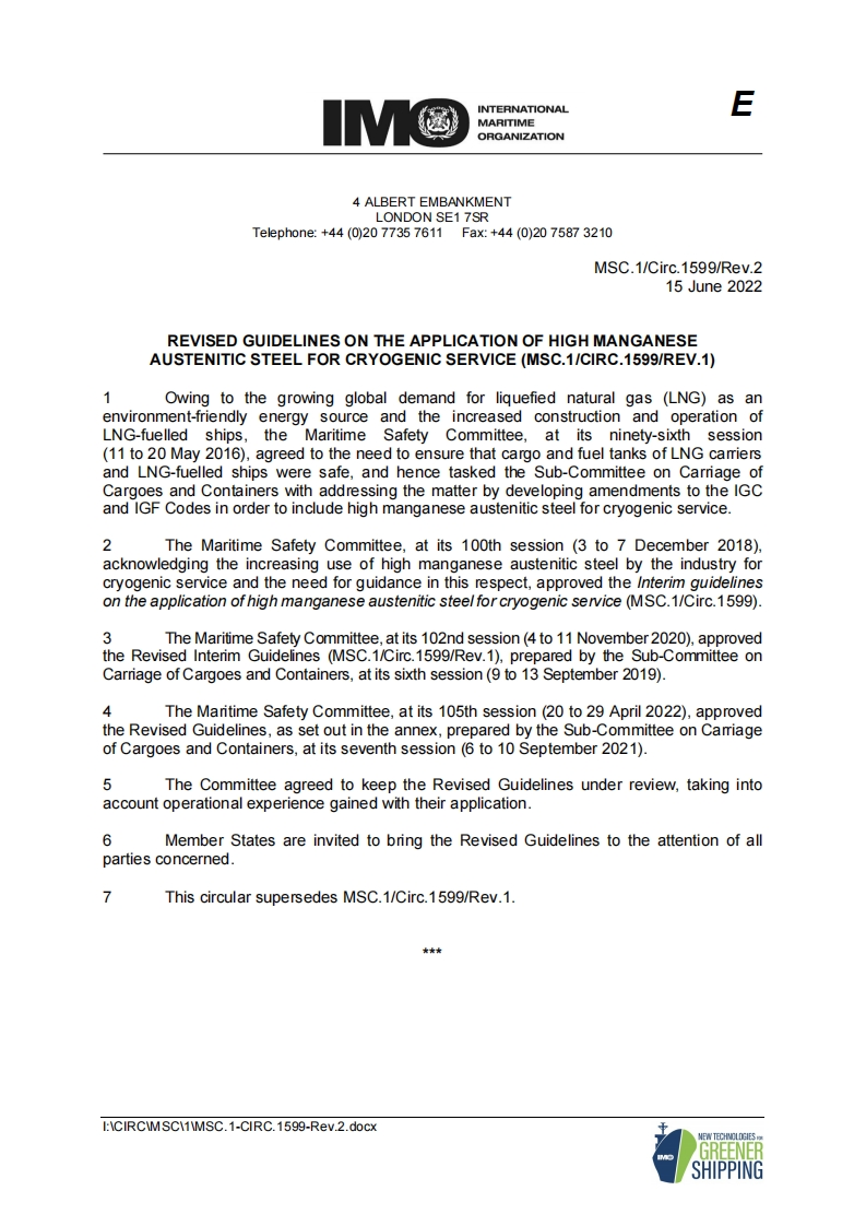 MSC.1-Circ.1599-Rev.2-Revisedguidelinesontheapplicationofhighmanganeseausteniticsteelforcryogenicservice
