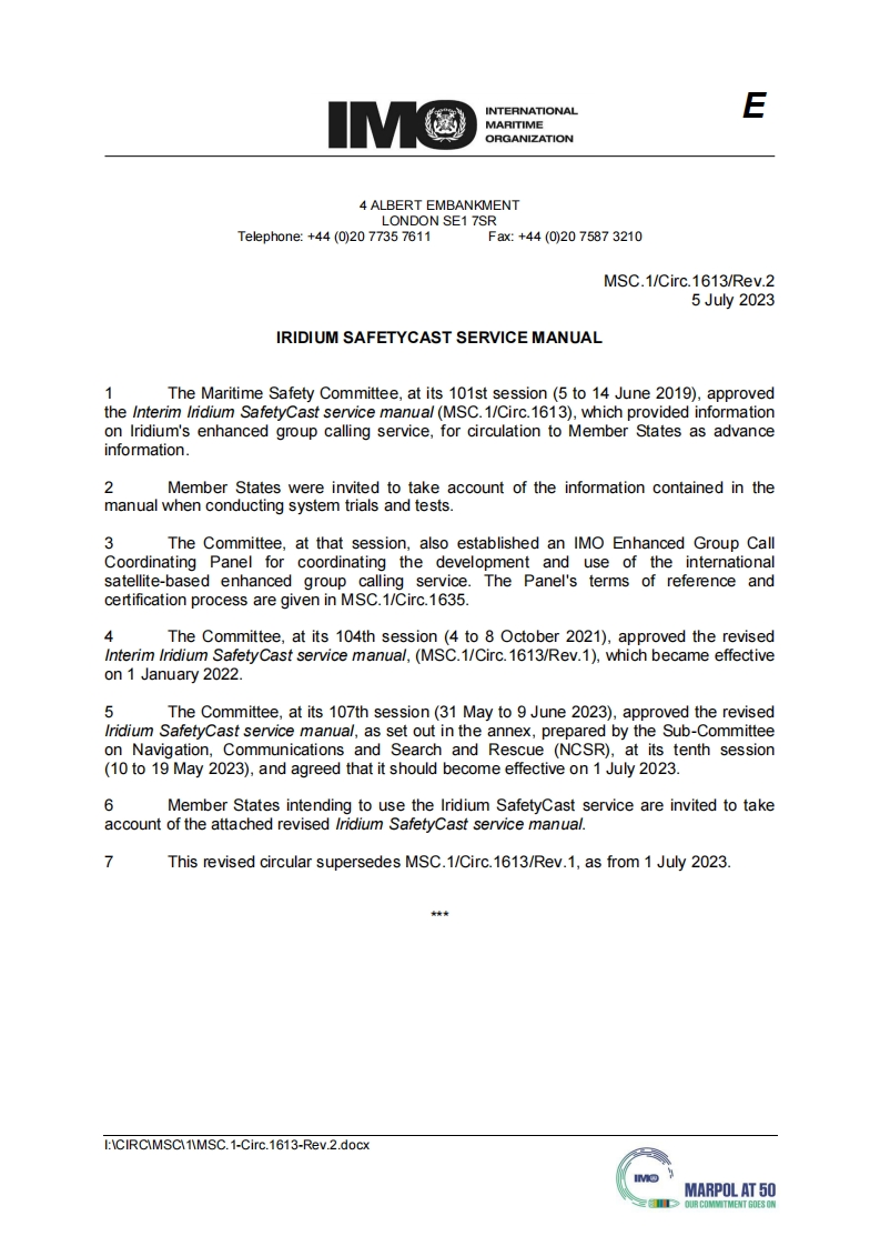 MSC.1-Circ.1613-Rev.2-IridiumSafetycastServiceManual