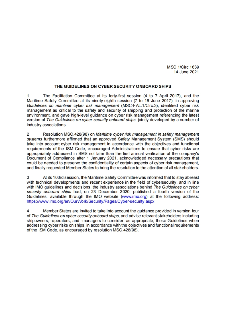 MSC.1-Circ.1639-TheGuidelinesOnCyberSecurityOnboardShips(Secretariat)