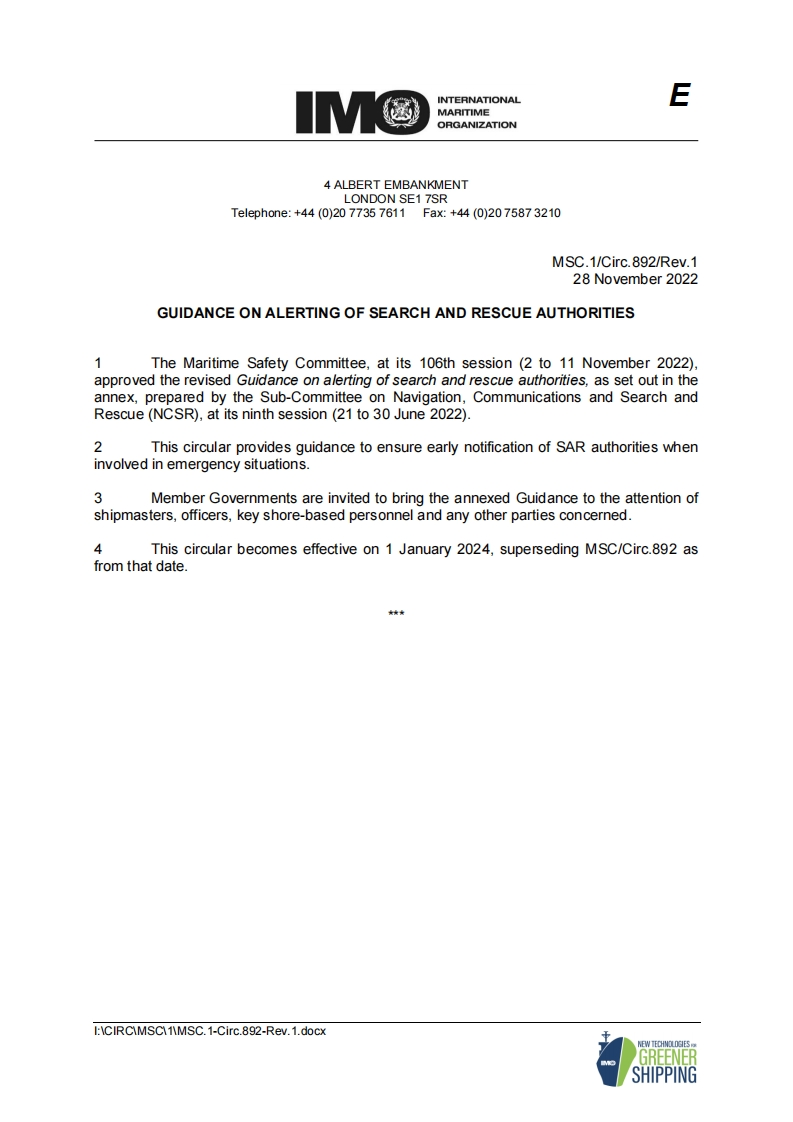 MSC.1-Circ.892-Rev.1？-？Guidance？on？alerting？of？search？and？rescue？authorities