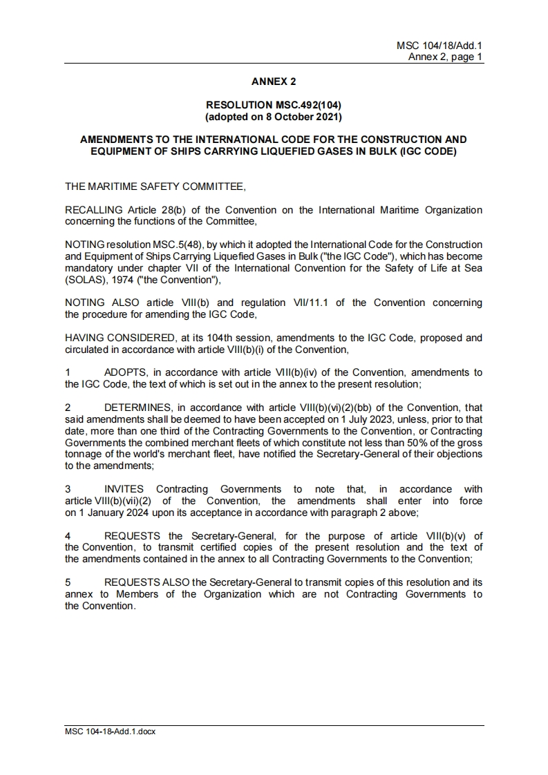 MSC.492(104)-AmendmentstoIGCCode