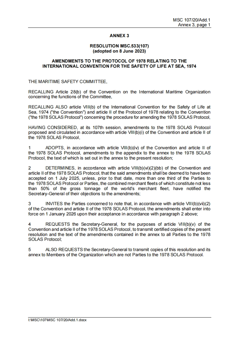MSC.533(107)-Amendmentstothe1978SOLASProtocol