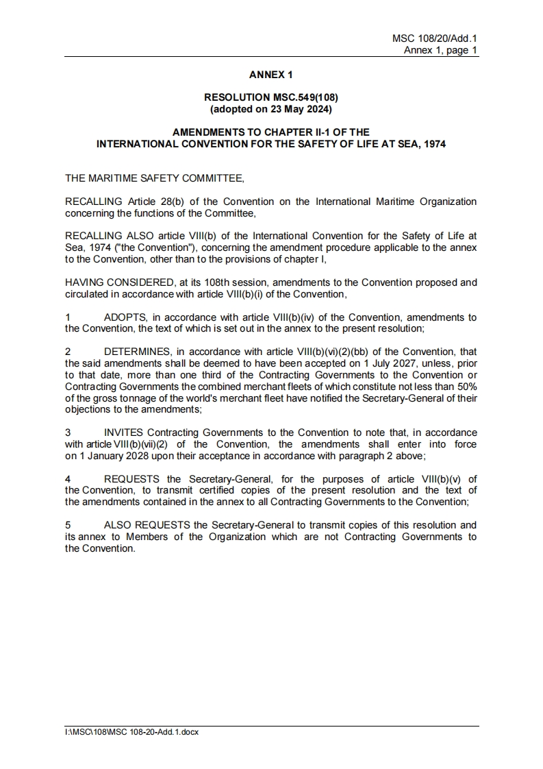 MSC.549(108)？-？Amendments？to？SOLAS？Chapter？II-1