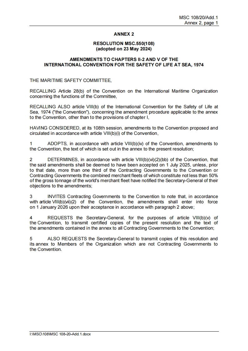 MSC.550(108)？-？Amendments？to？SOLAS？Chapters？II-2？and？V