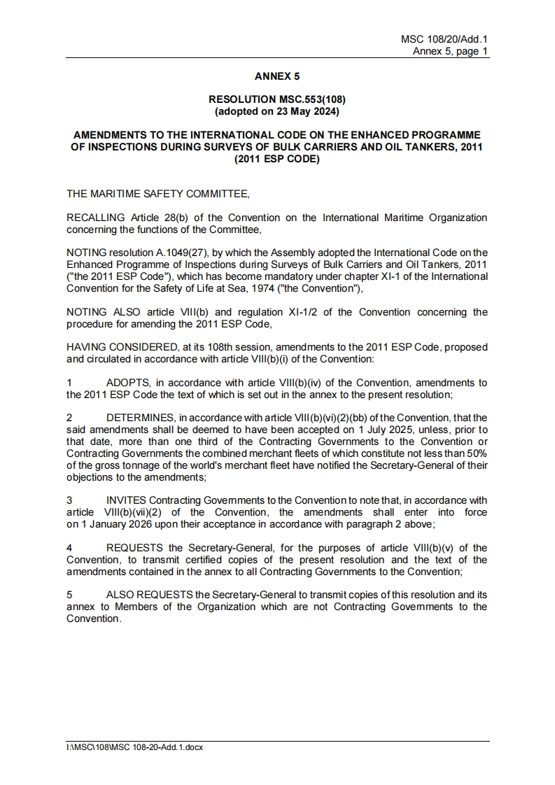 MSC.553(108)？-？Amendments？to？2011？ESP？Code