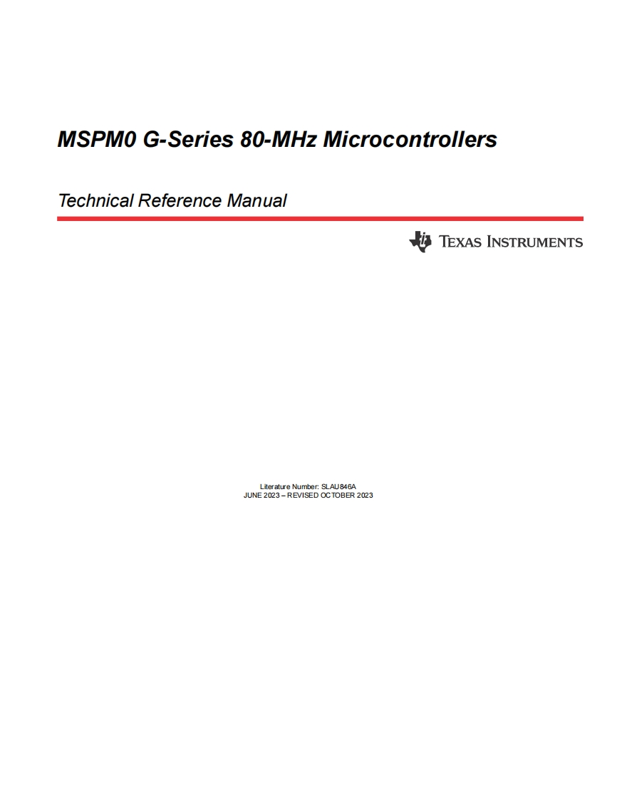 MSPM0G3105_slau846a_使用说明书手册