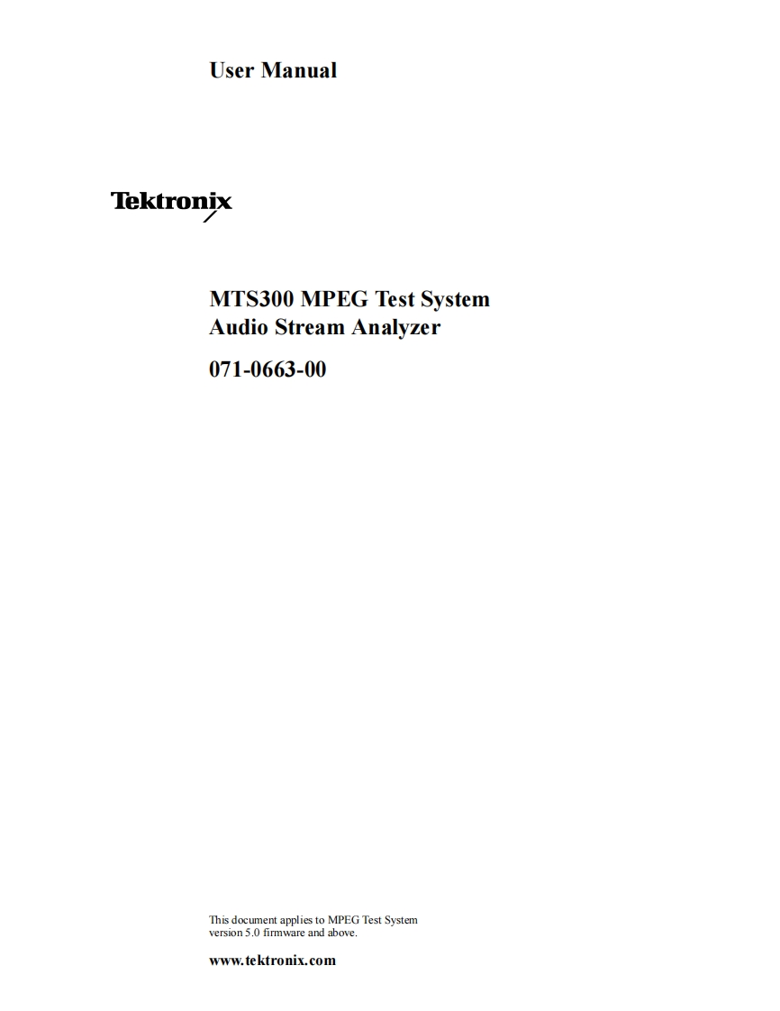 MTS300_A_User_Guide操作说明书手册