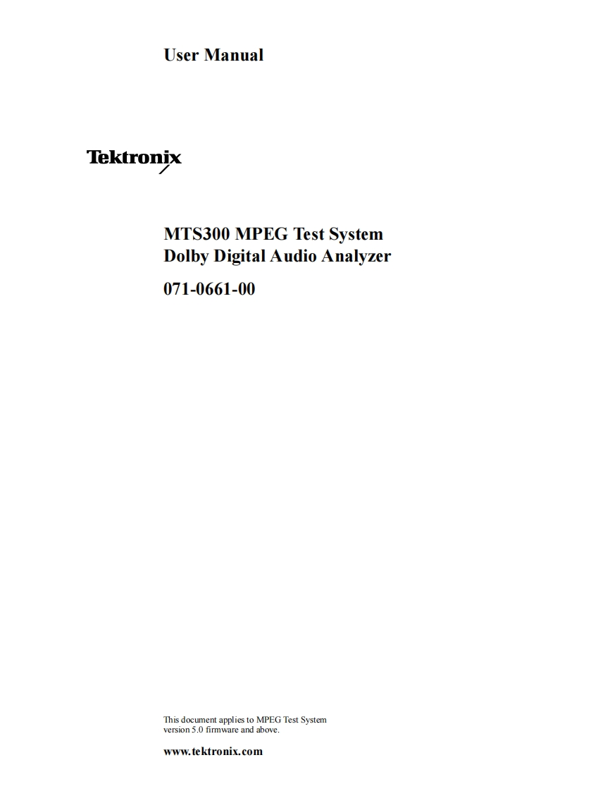 MTS300_D_User_Guide操作说明书手册