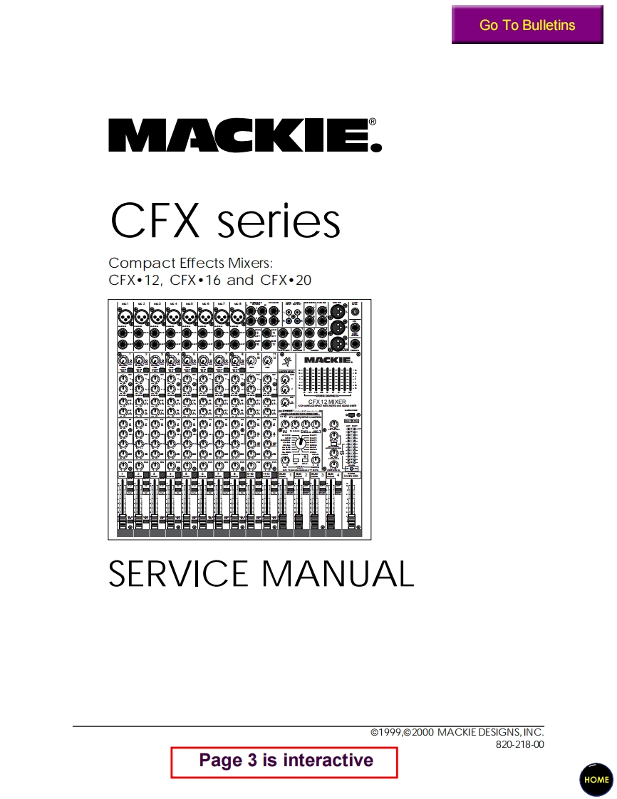 Mackie_CFX_Series__Service_Manual维修服务手册含电器原理图