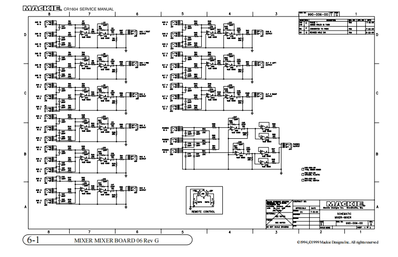 Mackie_CR1604_Mixer_Board_Schematic电器原理图s