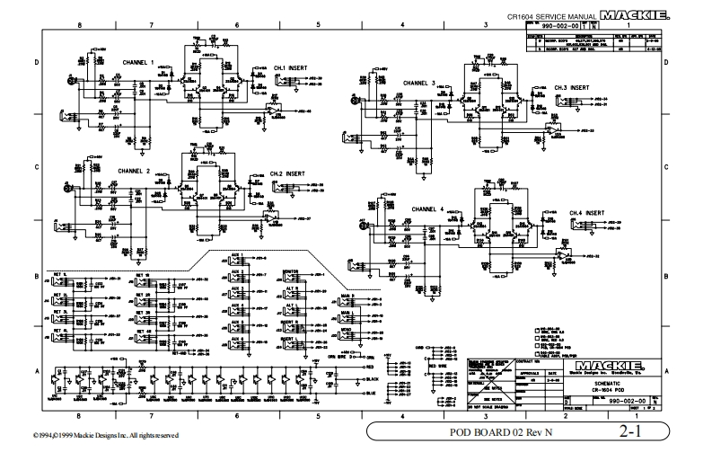 Mackie_CR1604_Pod_Board_Schematic电器原理图s