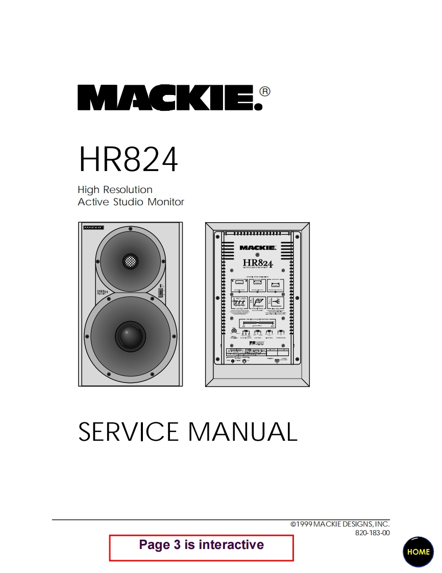 Mackie_HR824_维修手册含电器原理图