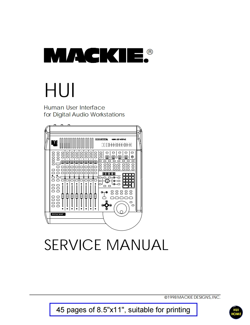 Mackie_HUI_Service_Manual维修服务手册含电器原理图