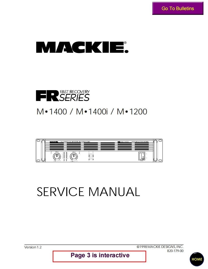 Mackie_M1200-_M1400_Service_Manual维修服务手册含电器原理图