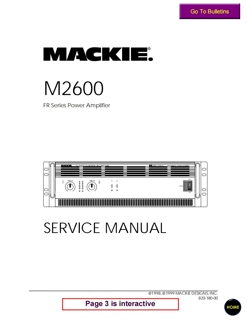 Mackie_M2600_Service_Manual维修服务手册含电器原理图
