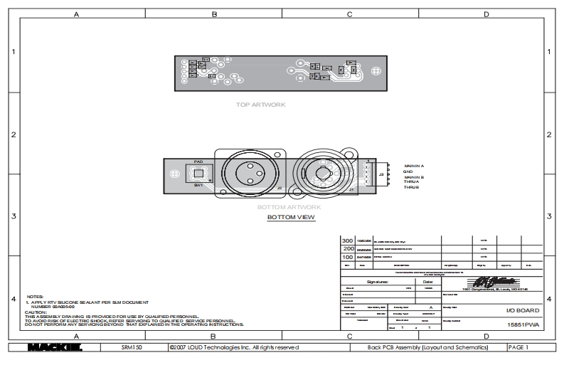 Mackie_SRM150_Service_Manual维修服务手册含电器原理图