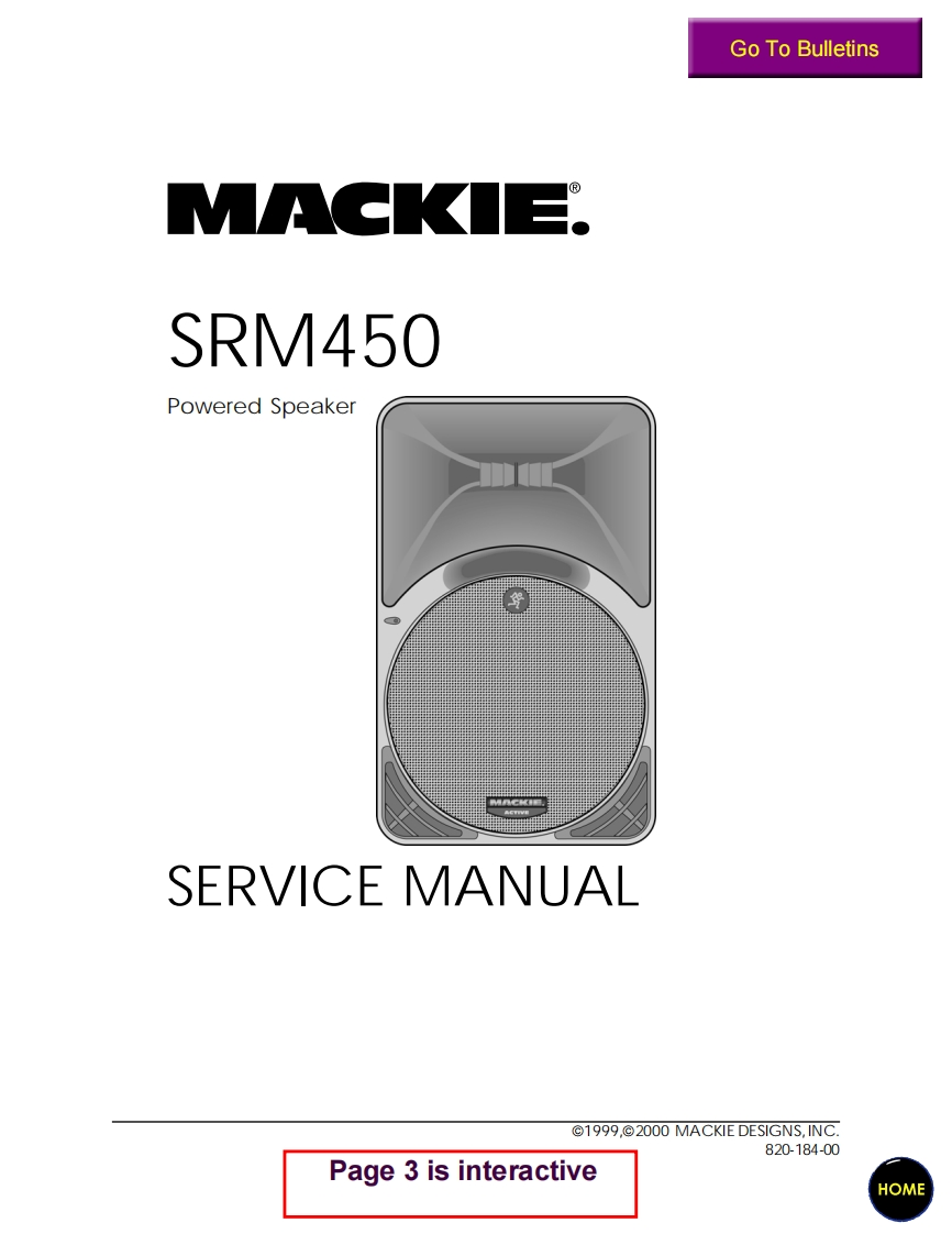 Mackie_SRM450_Service_Manual维修服务手册含电器原理图