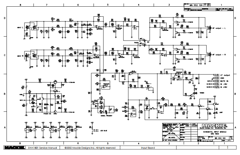 Mackie_SWA1801_(SRS1800_Input)_Schematic电器原理图s