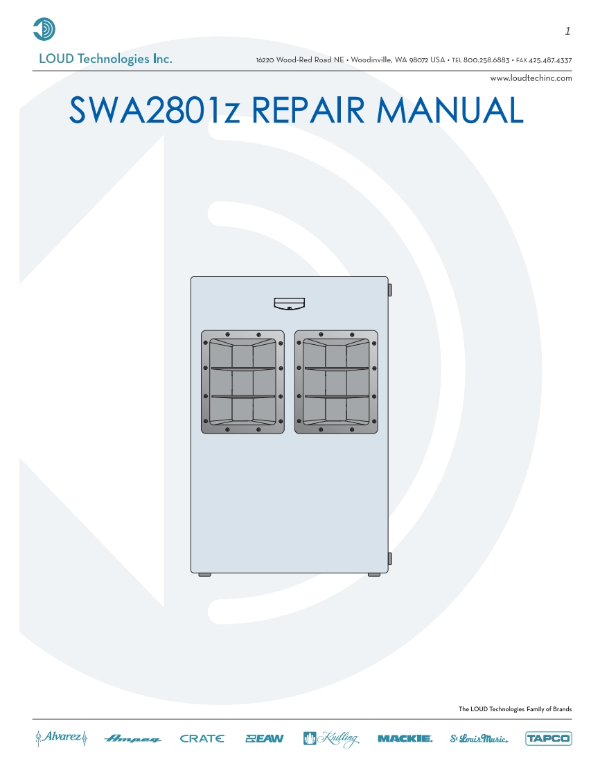 Mackie_SWA2801z_Repair_Manual