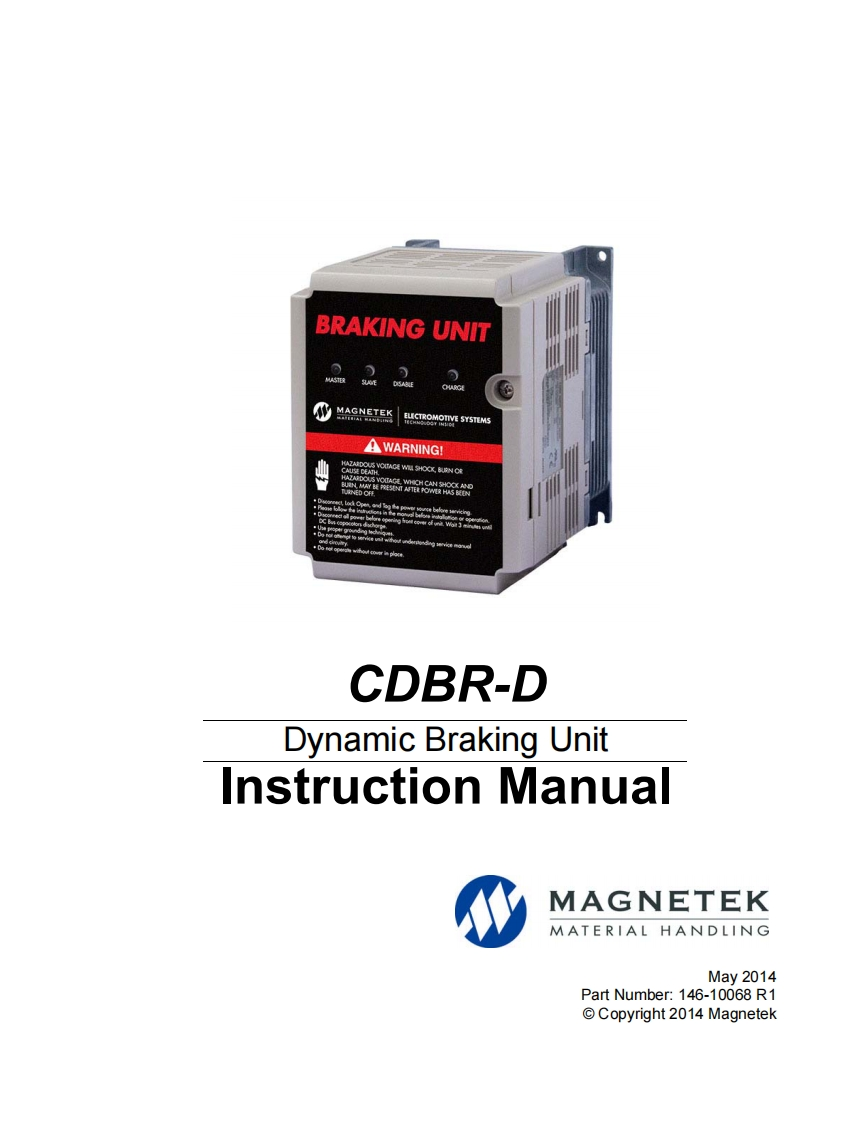 Magnetek_Brake_Chopper_CDBR_Manu安装调试说明书手册