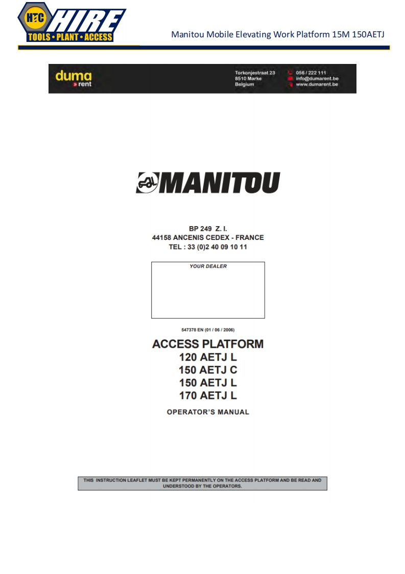 Manitou-150-AETJ-L-Manual操作说明书手册-HTC