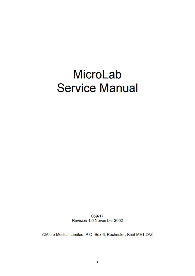 Manuel-Technique-MicroLab-Mk6维修手册