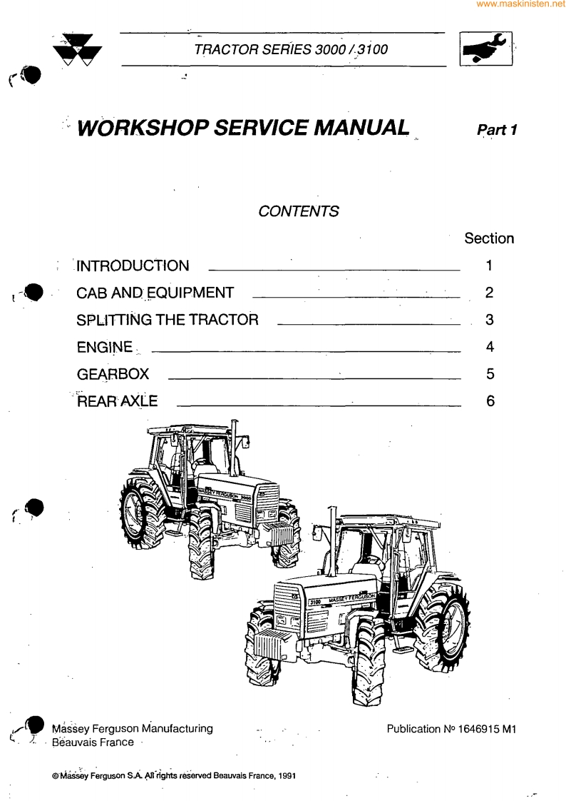 Massey-Ferguson-Tractor-Series-3000-3100-Workshop-Repair-Manuals维修手册