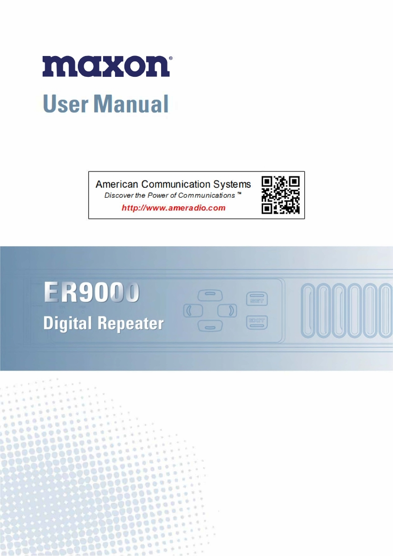 Maxon-ER-9000-操作说明书手册