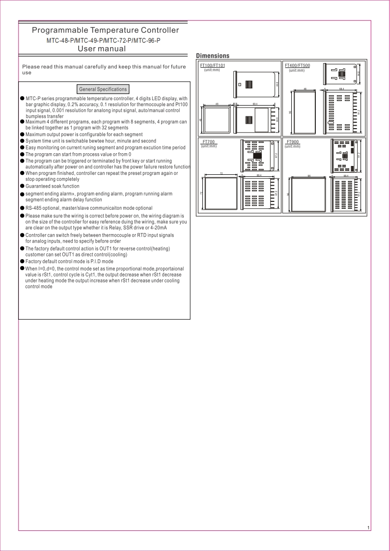 Maxwell-UserManual(MTC-PRampandsoakcontroller)使用说明书手册