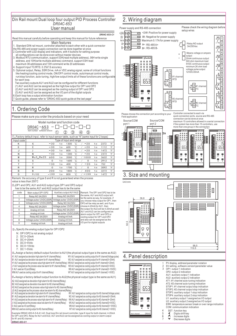 Maxwell-Usermanual(DR04CDinRailmountTemperaturecontroller)使用说明书手册