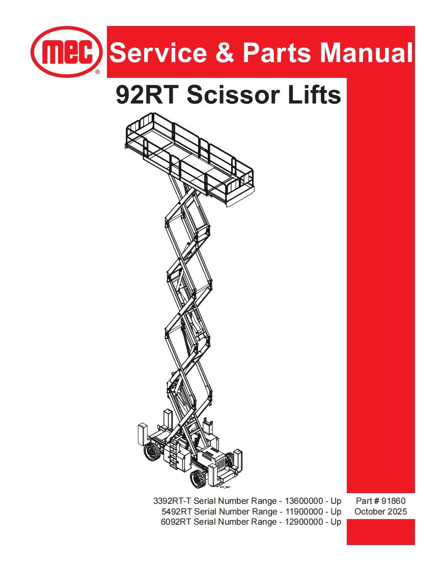 Mec-Servi(-ce---Parts-Manual-92RT-Scissor-Lifts维修图纸手册零部件选型手册