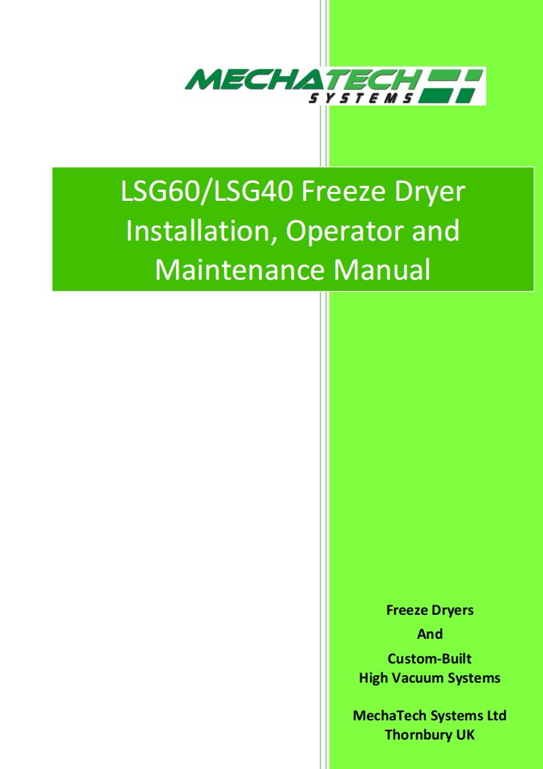 Mechatech-LSG60-LSG40-Operator-操作说明书手册
