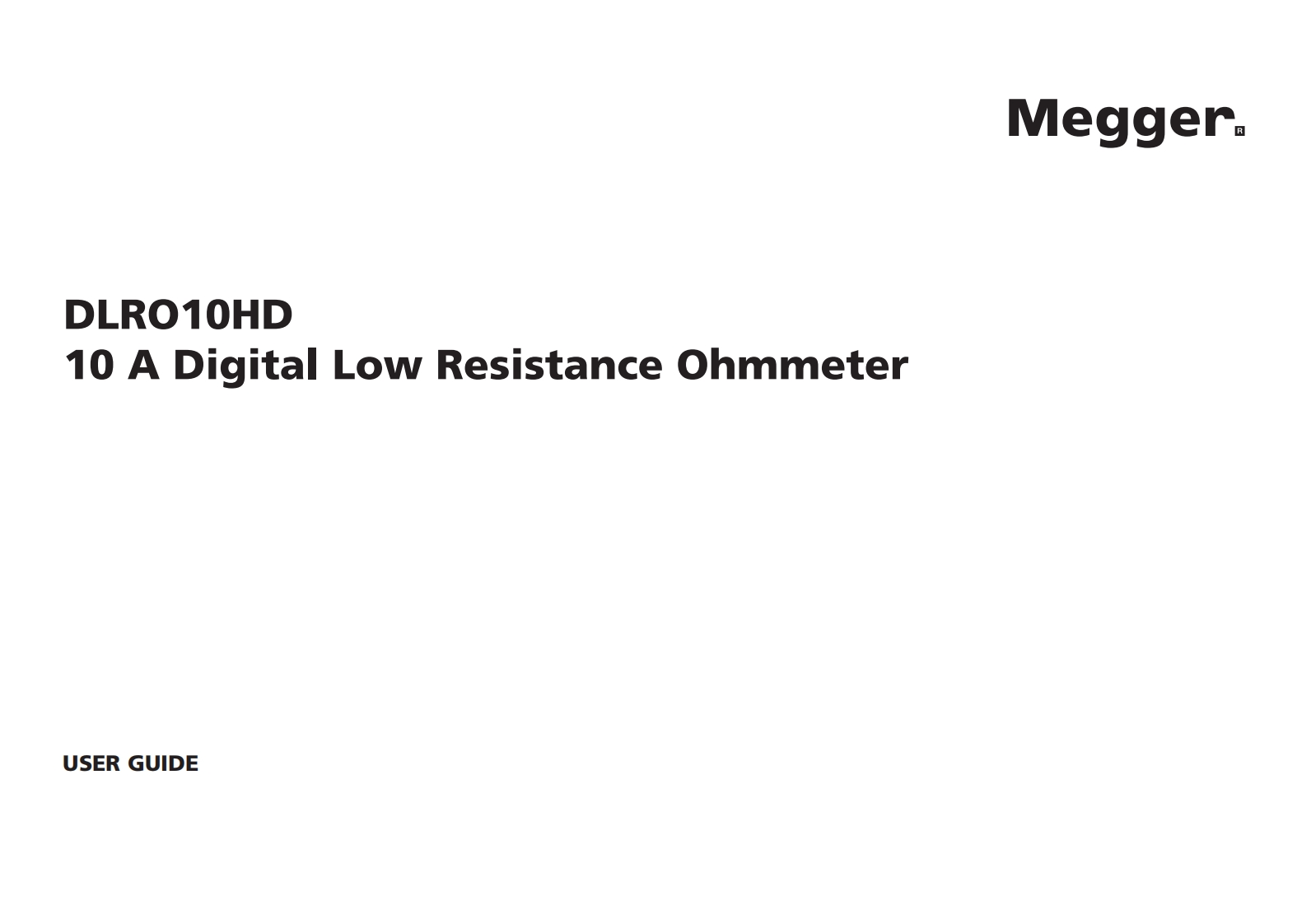 Megger-DLRO10HD-Manual