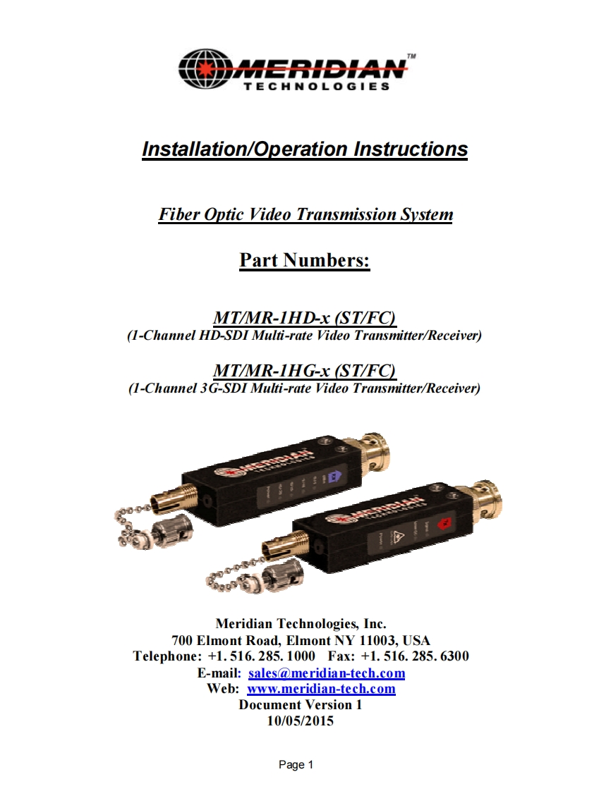 Meridian-MTMR-1HD-x-操作说明书手册