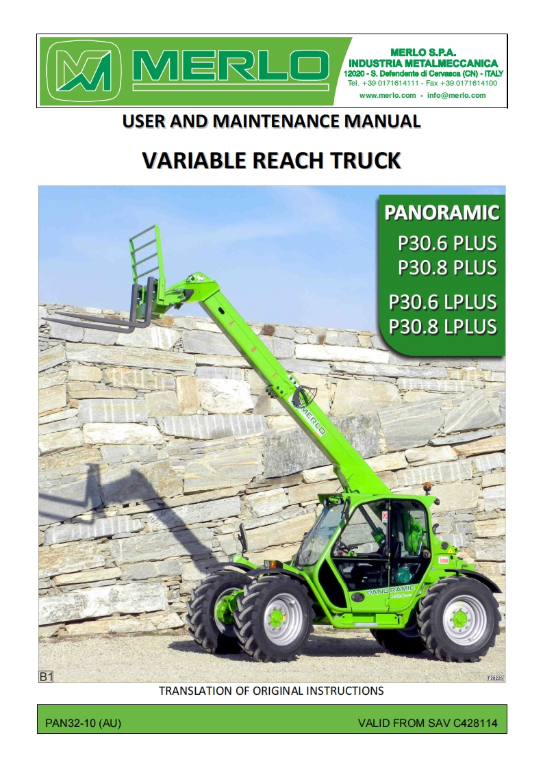 Merlo-30-8-Operations-Manual操作与维护保养说明书手册