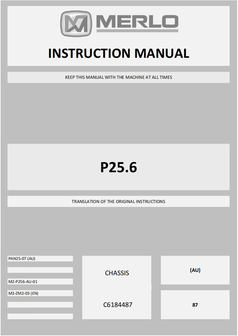 Merlo-P25-6--Operations-Manual操作与维护保养说明书手册