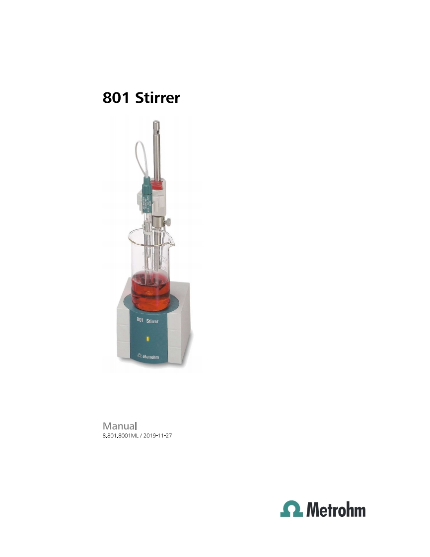 Metrohm-801-Stirrer-操作说明书手册