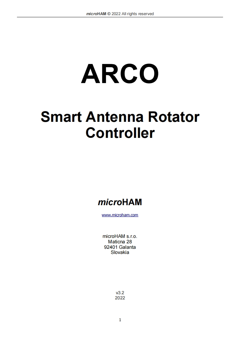 Microham_ARCO_使用说明书手册_2022