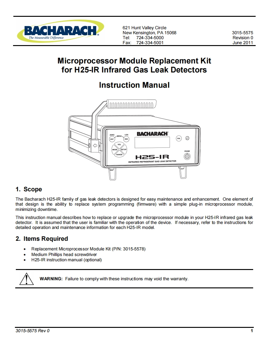 Microprocessor-Module-Replacement-Kit-for-H25-IR_手册说明书指南
