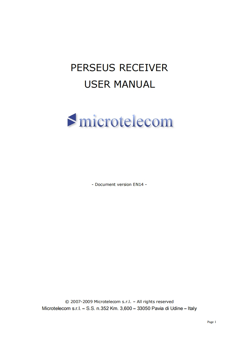 Microtelecom_Perseus_使用说明书手册