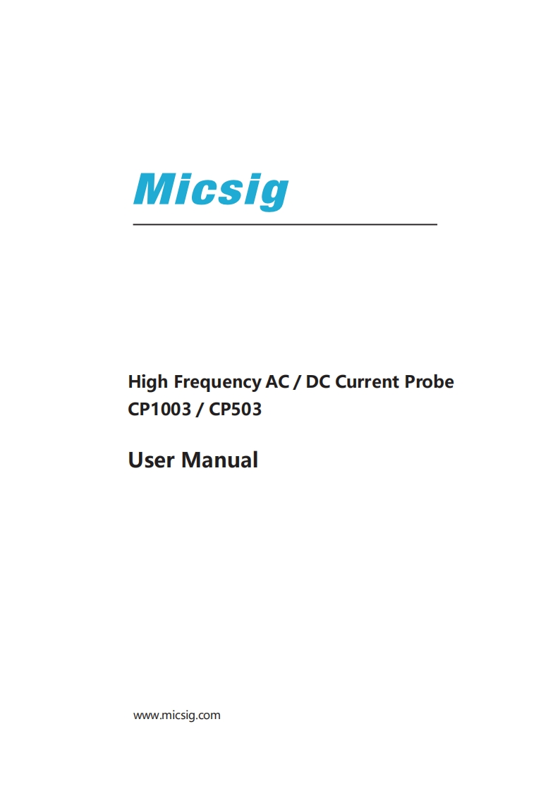 Micsig-CP10003-CP503-操作说明书手册