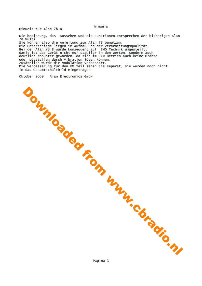 Midland-Alan-78-plus-移动电台收音机FM-SERVICE-MANUAL维修手册含电器原理图