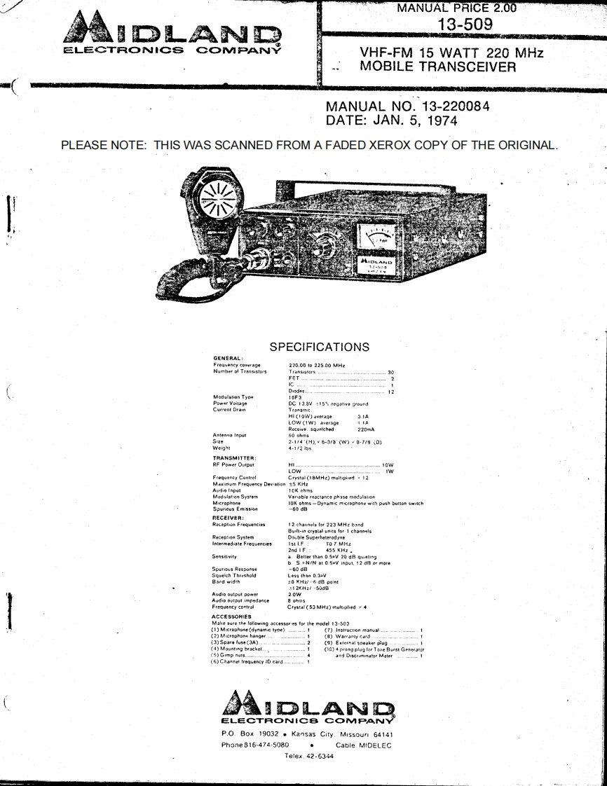 Midland_13-509_-_Clegg_FM-76_维修维护电器原理图手册