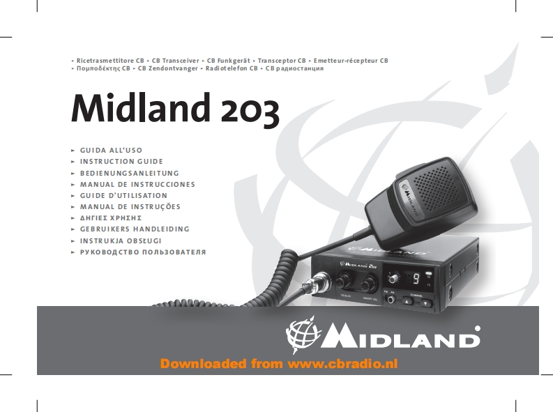 Midland_203_NL_使用说明书手册_DE_ITA_ESP_FR_PL_GR_RU