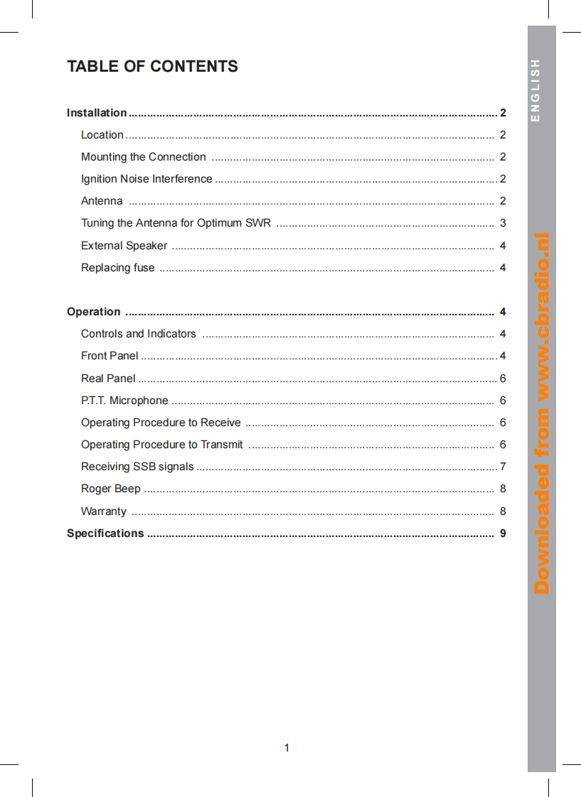 Midland_8001XT_使用说明书手册