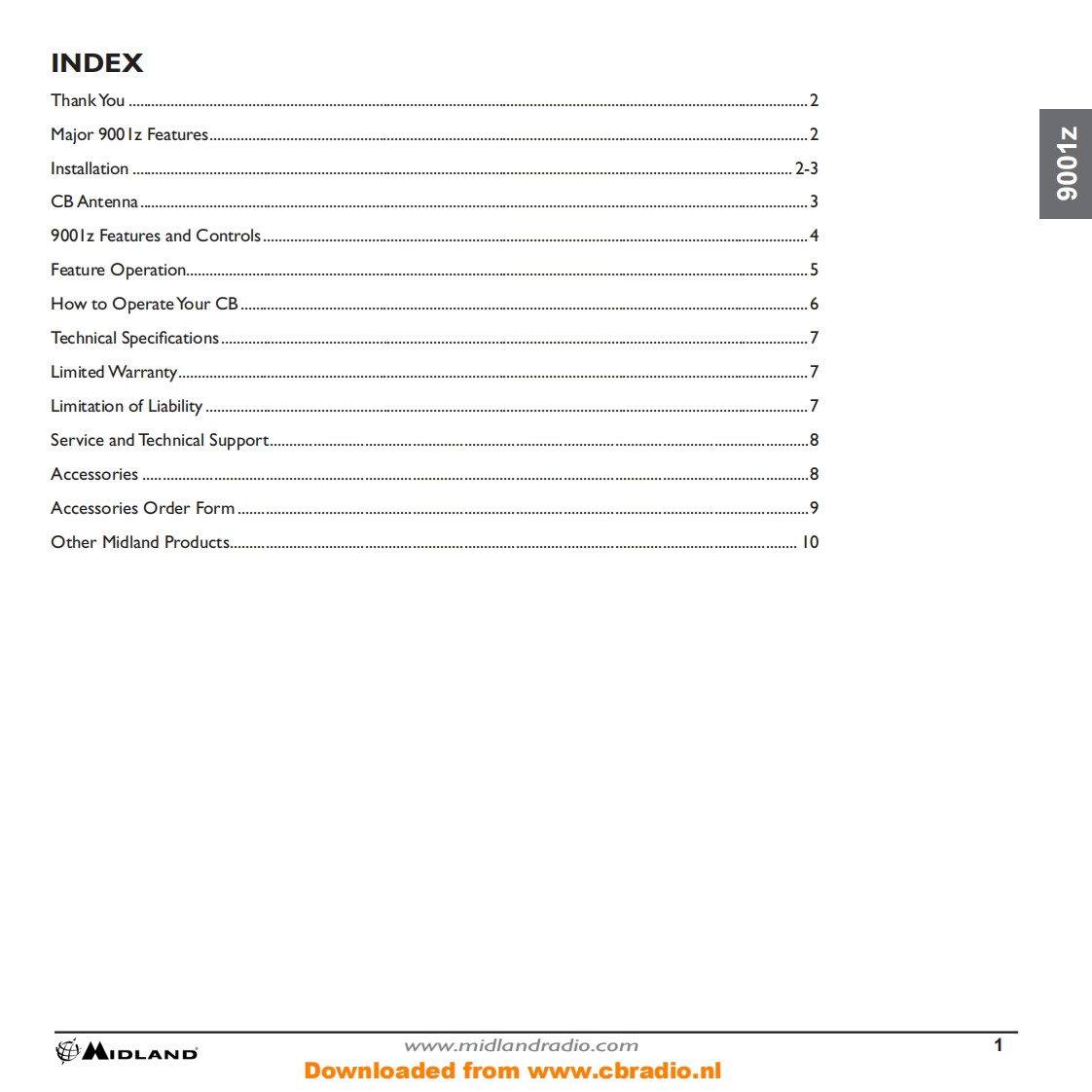 Midland_9001z_使用说明书手册