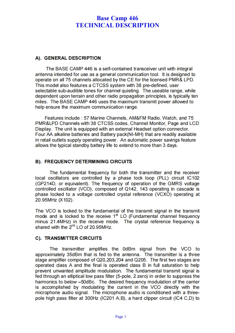 Midland_Base_camp_PMR446_参考电器原理图