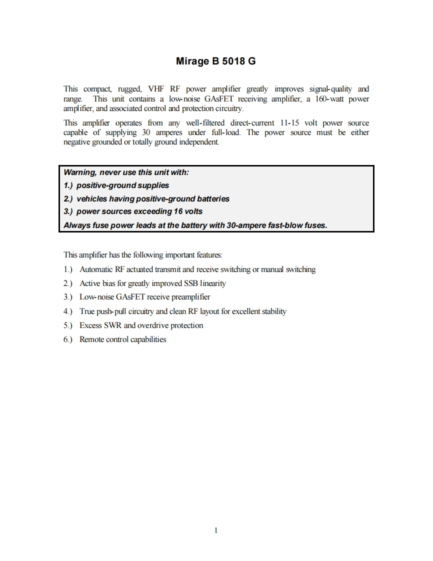 Mirage_B-5018-G-(Manual操作说明书手册)