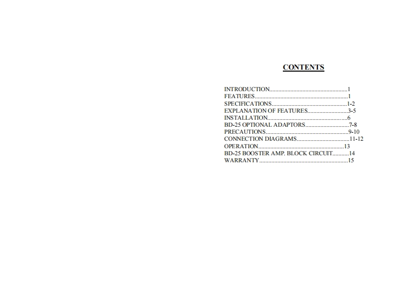 Mirage_BD-25-(Manual操作说明书手册)